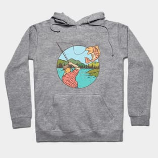 Fisherman Cartoon Catch Big Fish Tshirt Hoodie